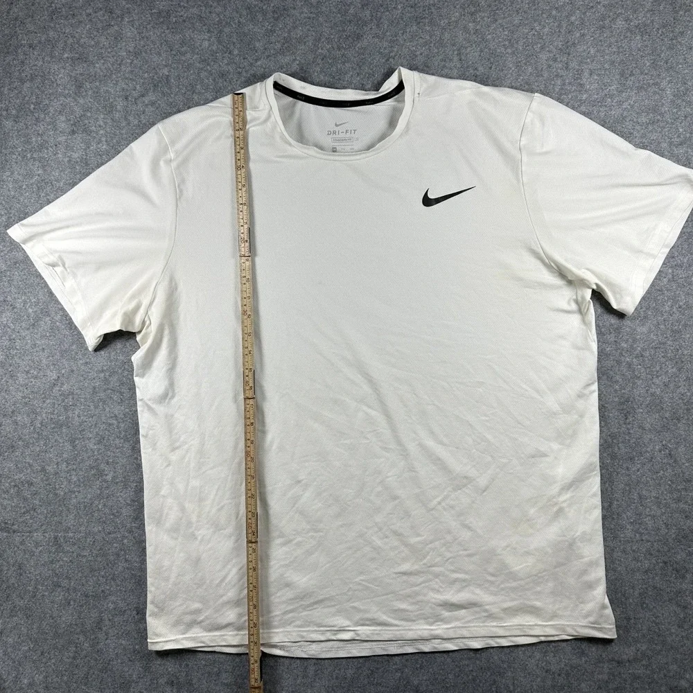 Nike Dri-FIT Standard Fit T-Shirt XXL White Solid Performance Polyester